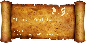 Mitzger Zomilla névjegykártya